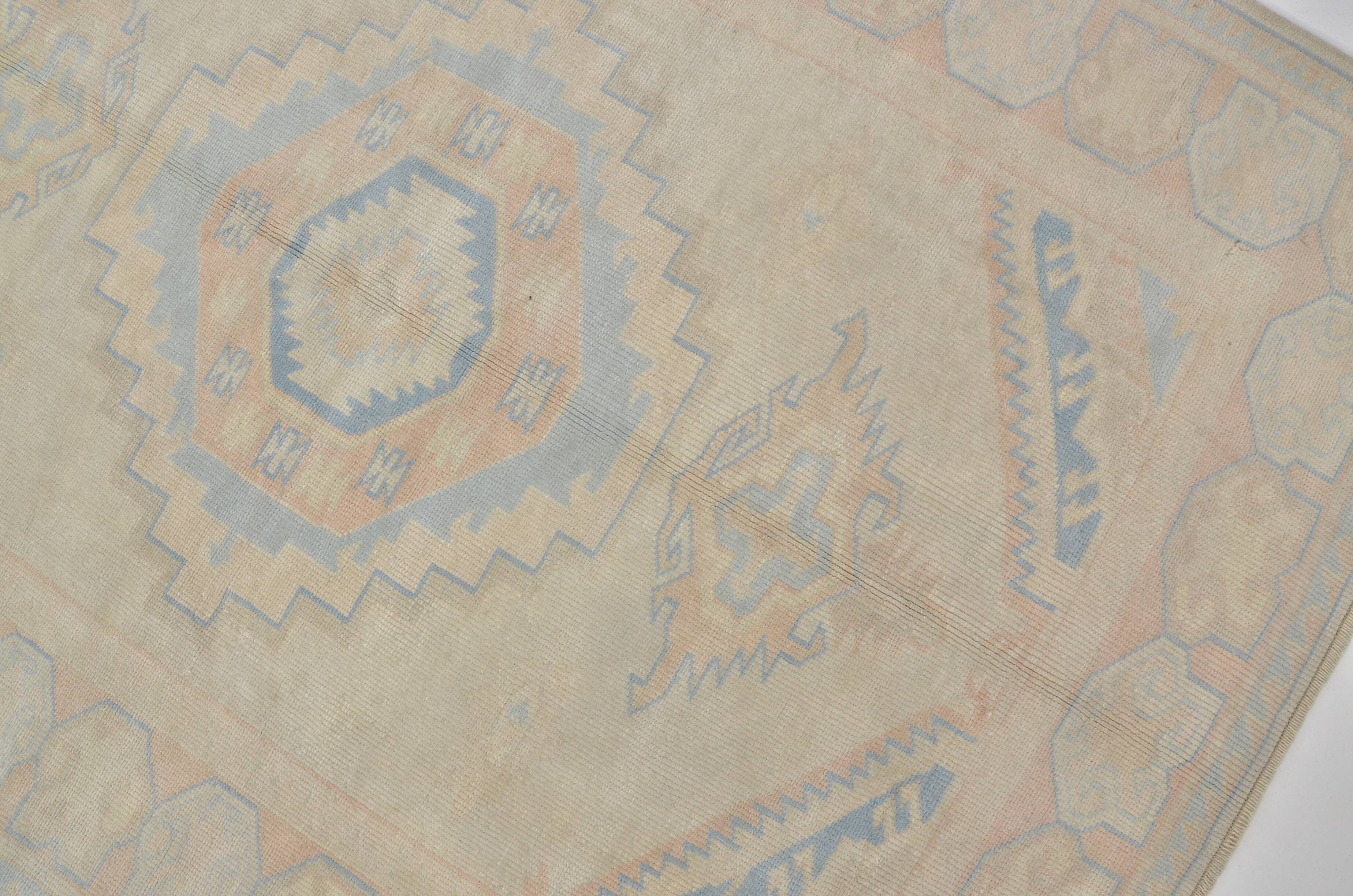 Oushak Vintage Turkish Wool Carpet sku 1150