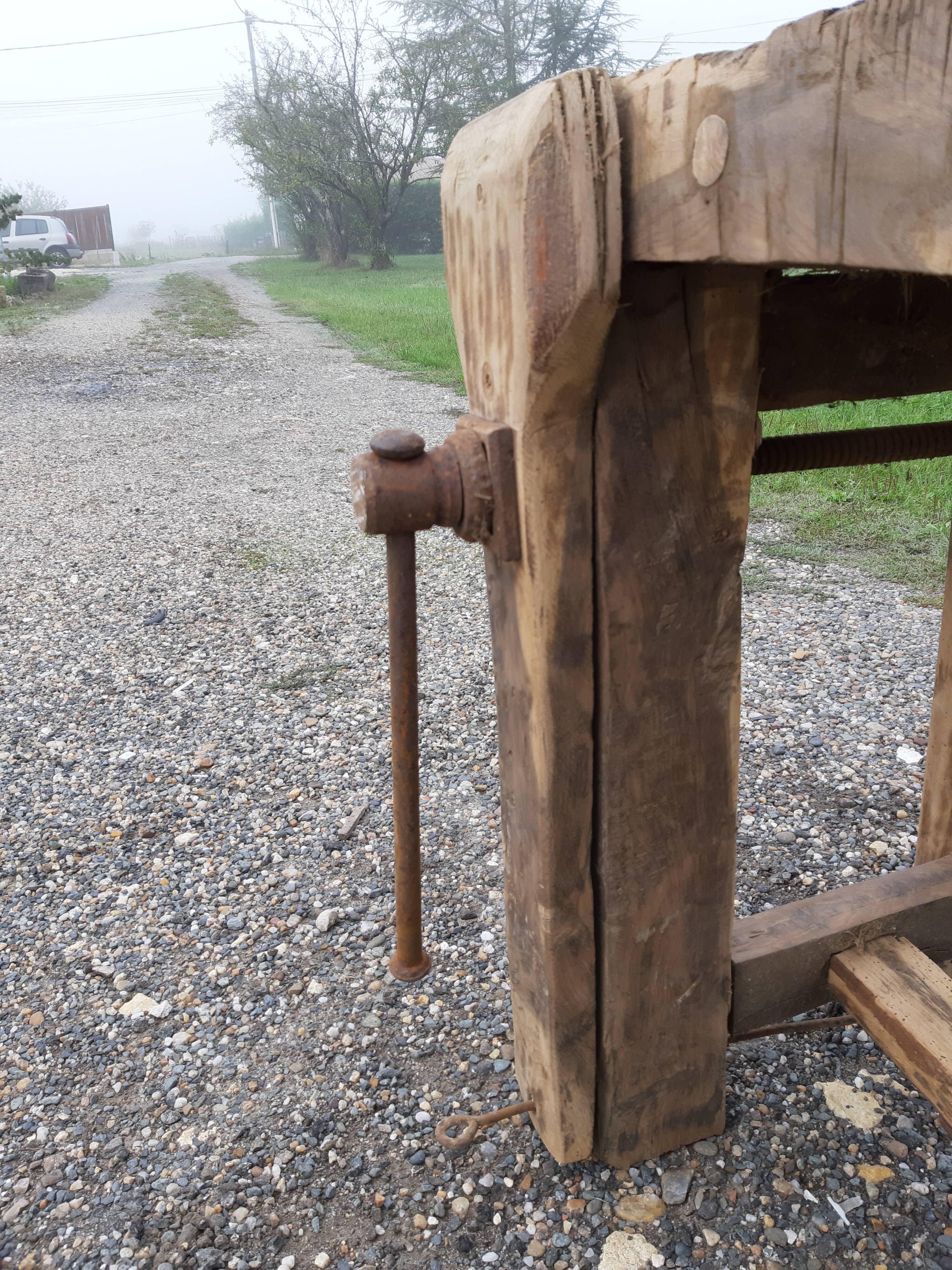Old walnut workbench