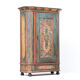 Rustic Weathered Farmhouse Folk Art Painted Bridal Cabinet from 1798