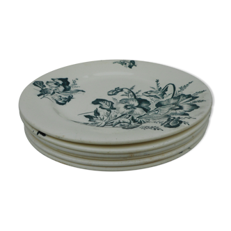 Lot de 6 assiettes plates en faïence