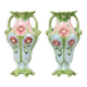 French Art Nouveau Majolica Earthenware Vases ca. 1900
