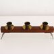 1960s Sculptural Wooden & Brass Candleholder