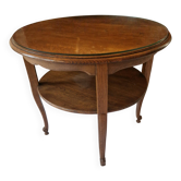 Round walnut gueridon with two tiers – Louis XV style – Perfect condition