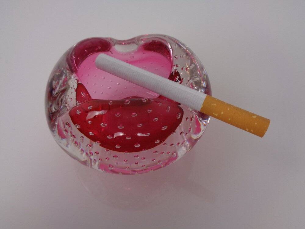 Pink Sommerso Murano Glass Ashtray, Italy, 1960s