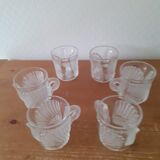 Set of 6 glass swan cups