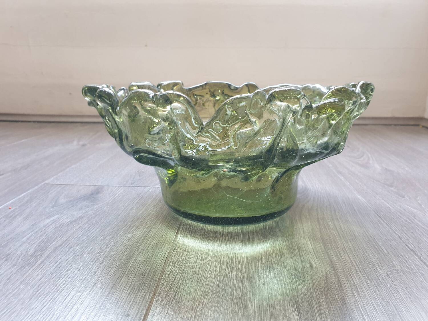 Coupe à fruit en verre vintage