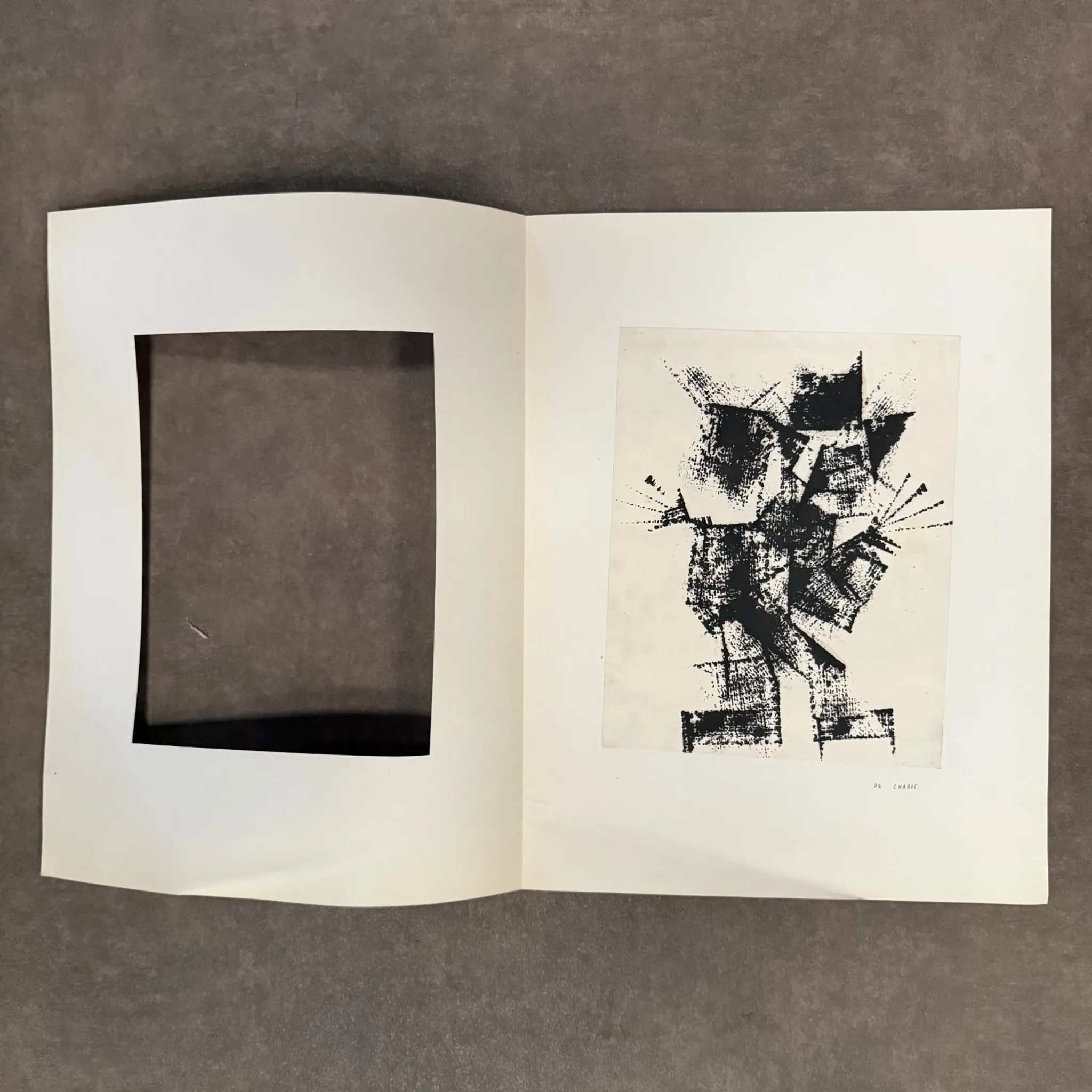 Modern composition drawing 1970 by François de Chabot