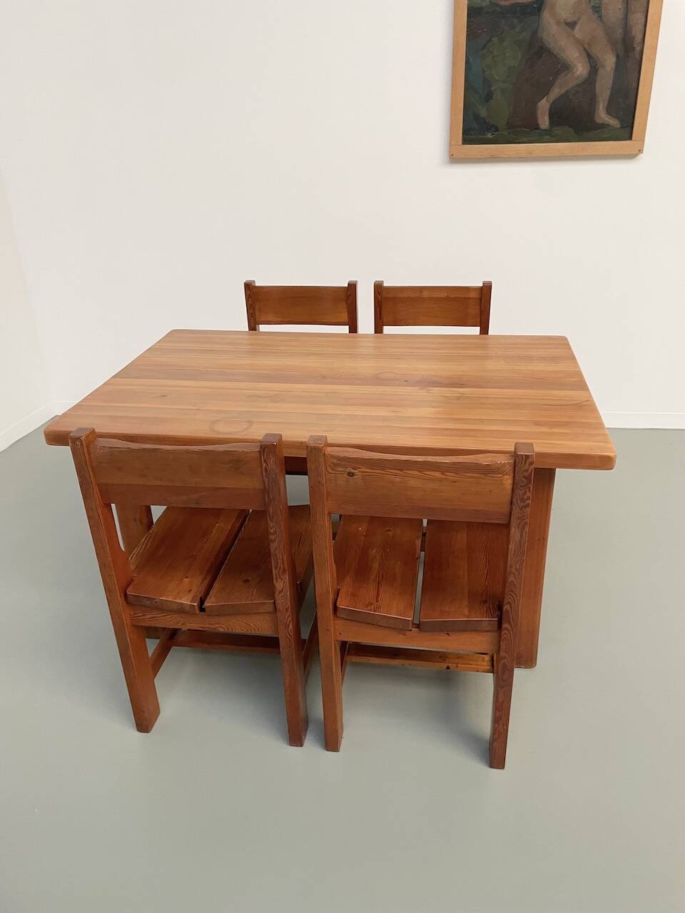 Set of table and 4 chairs, 60s mountain furniture