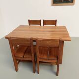 Set of table and 4 chairs, 60s mountain furniture