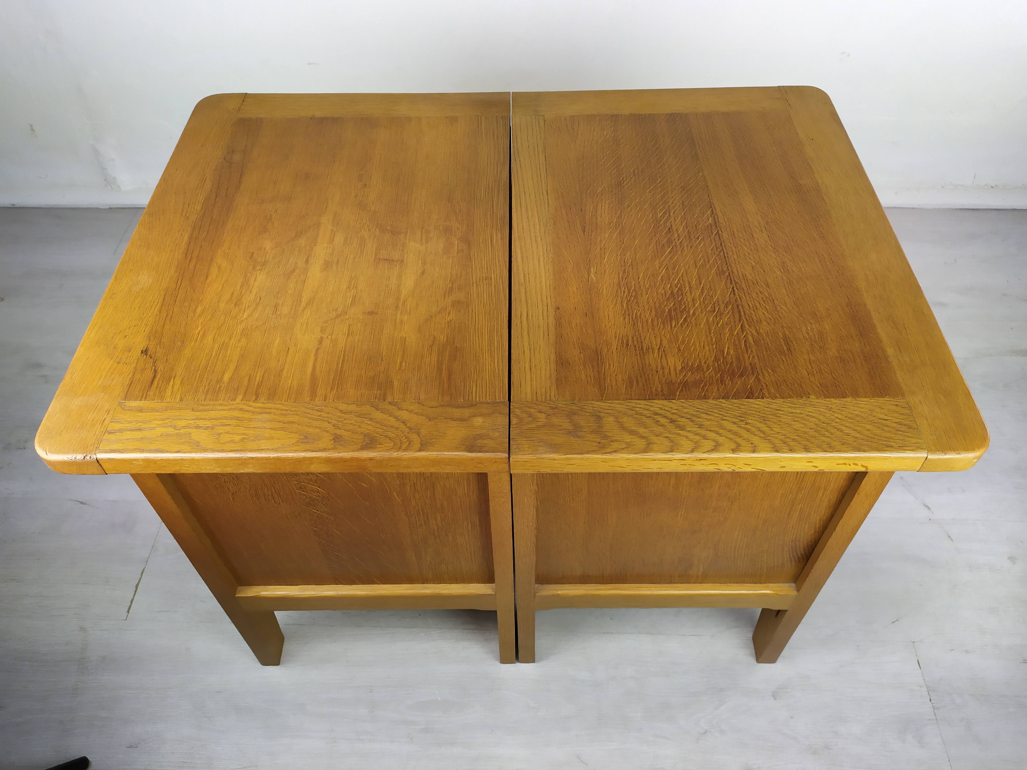 Vintage oak bedside tables