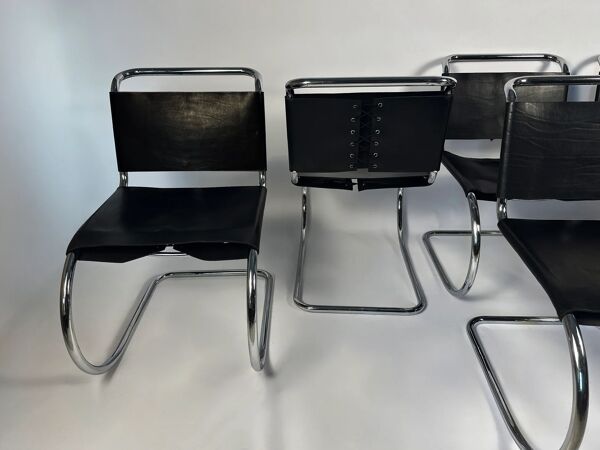 Set de 6 chaises de salle à manger MR10 — Ludwig Mies van der Rohe, attribué à Knoll, vers 1970