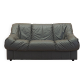 Italian leather sofa, two-seater, 1970s design
