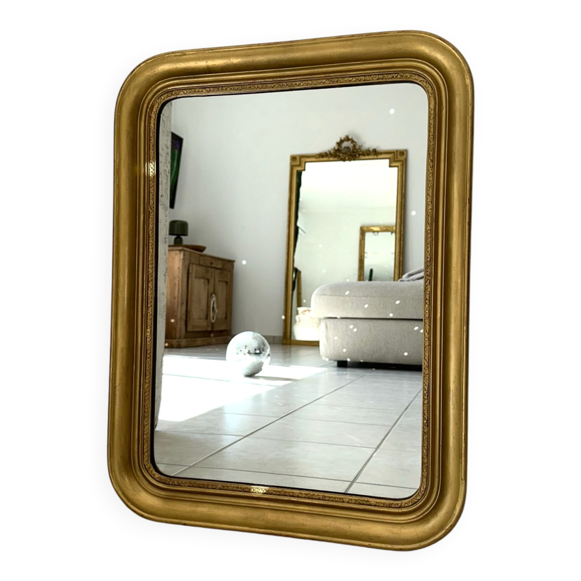 Miroir Louis-Philippe ancien doré XIXème