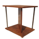 Table d'appoint moderniste Art Déco Noyer et acier chromé