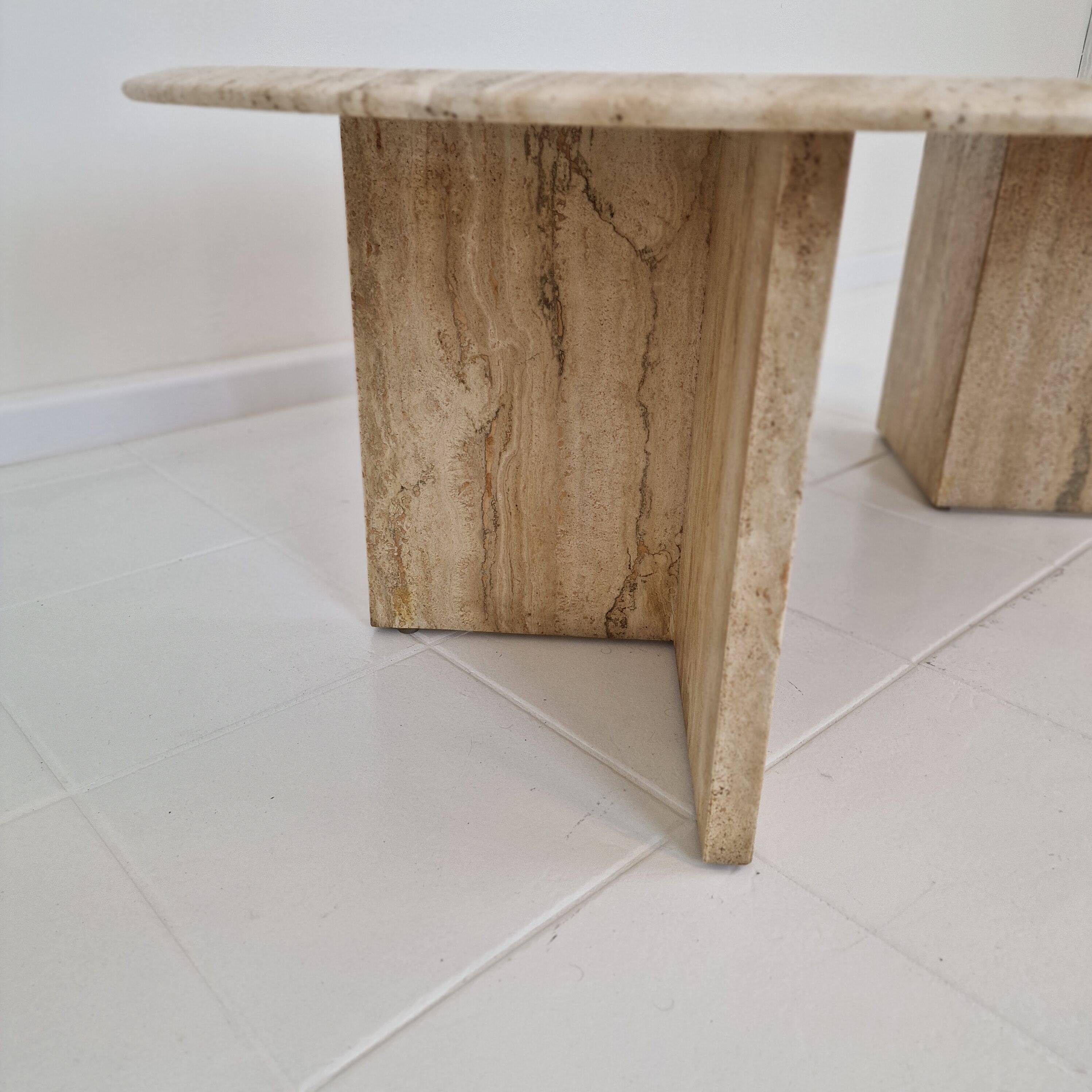 Travertine Coffee or Side Table, Italy 1980s
