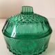 Vintage Arcoroc mint green cut glass sugar bowl or sweet jar