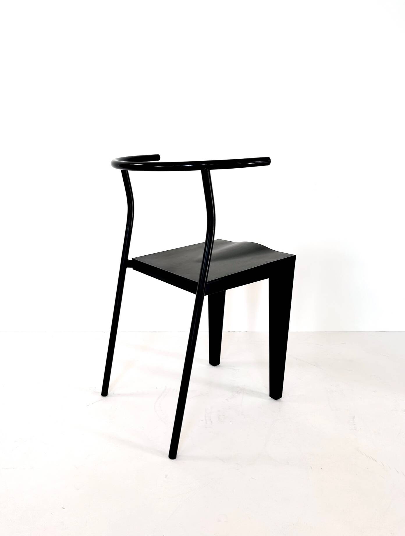 6 black Dr Glob chairs by Philippe Starck for Kartell. Italy 1988.