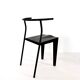 6 black Dr Glob chairs by Philippe Starck for Kartell. Italy 1988.