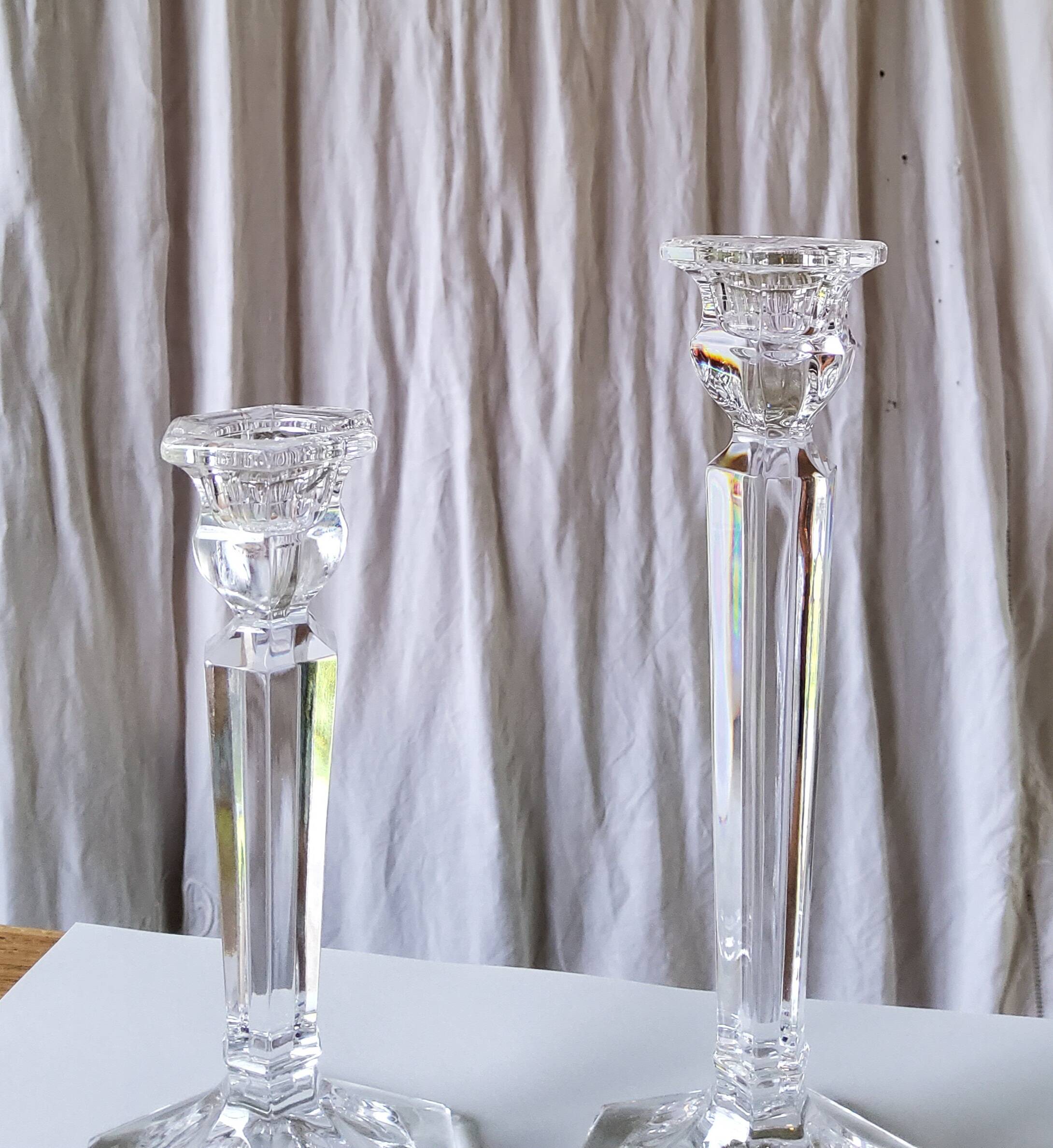 Pair of crystal candlesticks
