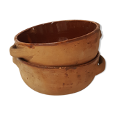 Glazed terracotta bowl duo