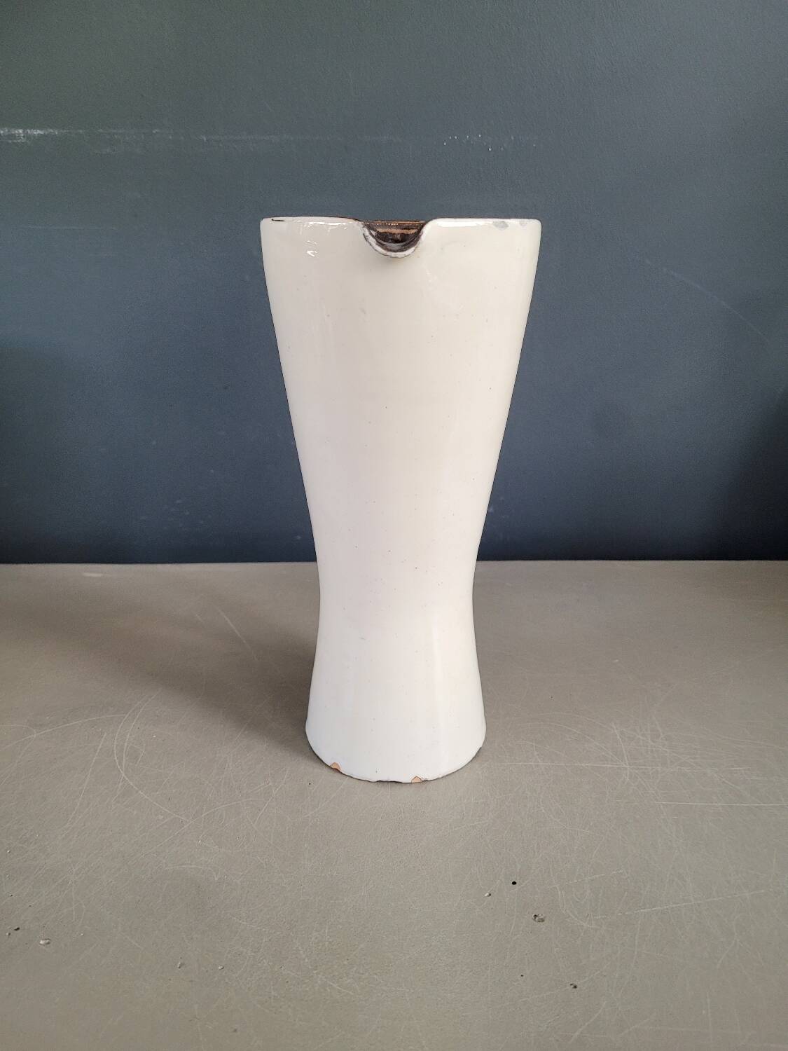 Vintage black and white diabolo pitcher