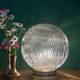 Vintage globe table lamp in ribbed glass