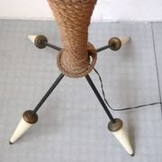Floor lamp quafripode rope and plastic 50s vintage rockabilly floor lamp