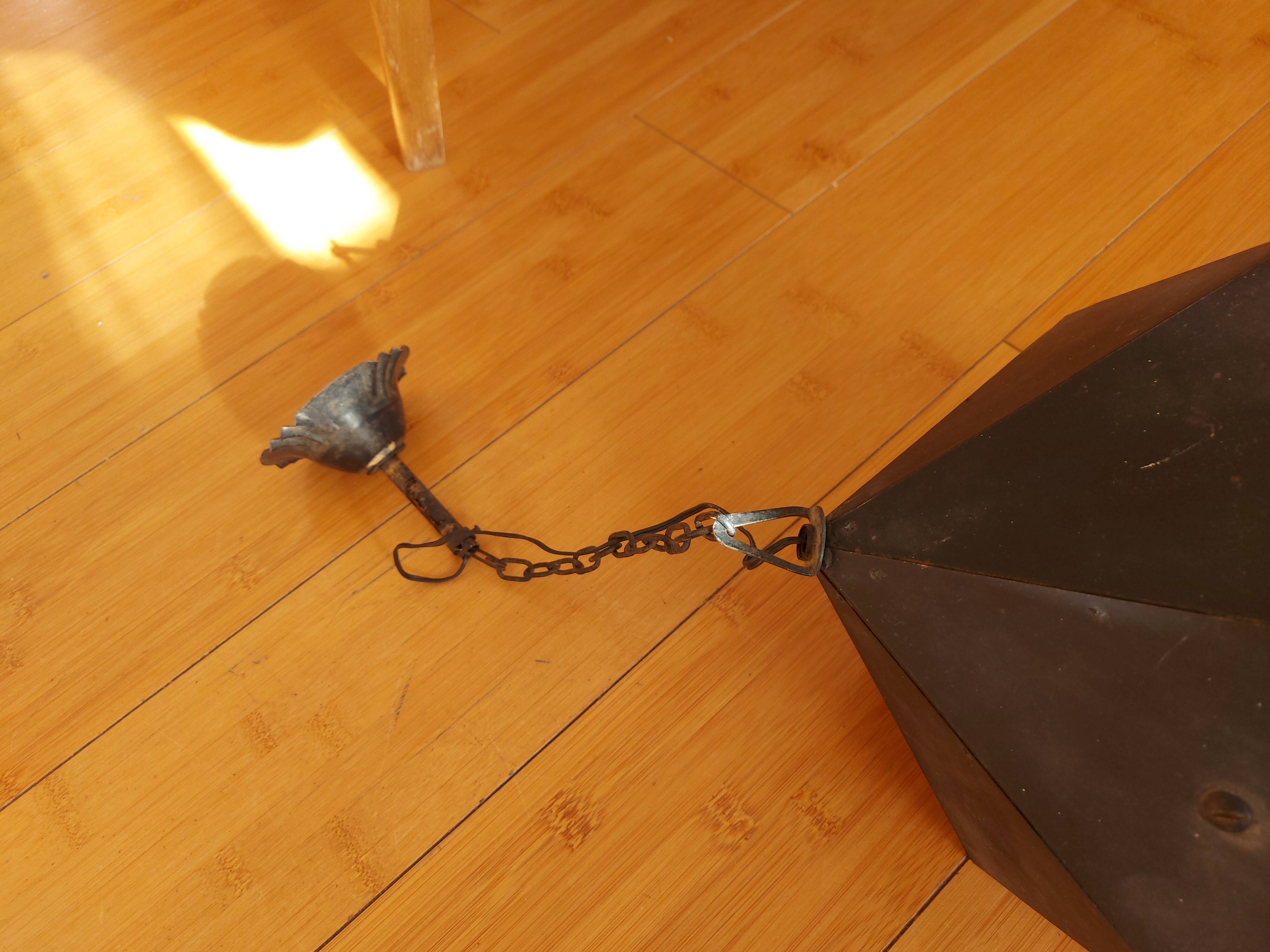 Pendant light, stained glass vestibule lantern