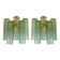 Italian Wall Light Green “Tronchi” Murano Glass Wall Sconce