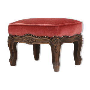 Tabouret en velours vintage