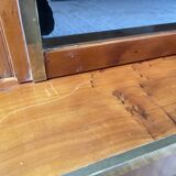 Mahey bookcase in elm and XXL brass