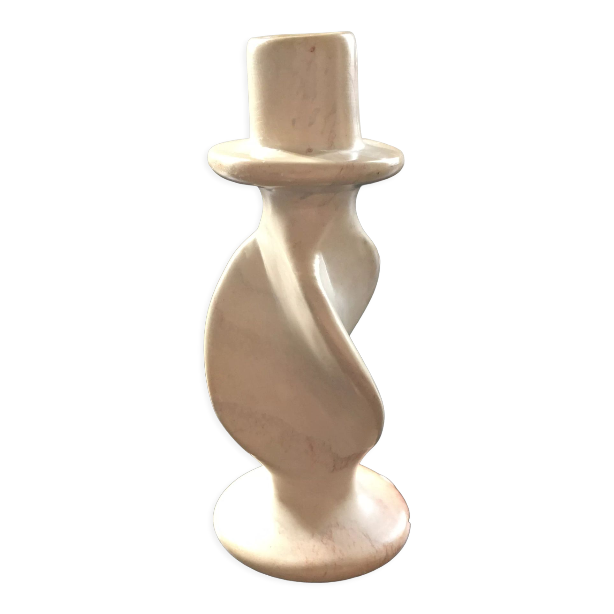 Twisted stone candle holder