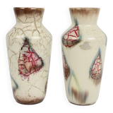 Couple West Germany Vases Bay Keramik Abstract Marble Pattern 606-20