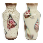 Couple Vases Allemagne de l’Ouest Bay Keramik Modèle de marbre abstrait 606-20