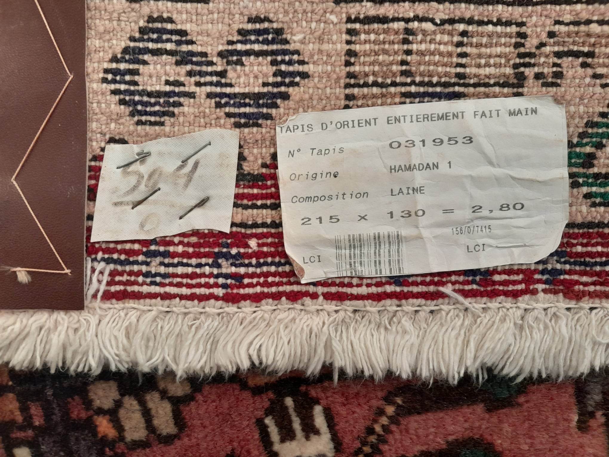 Handmade Persian Hamadan rug 215x130cm