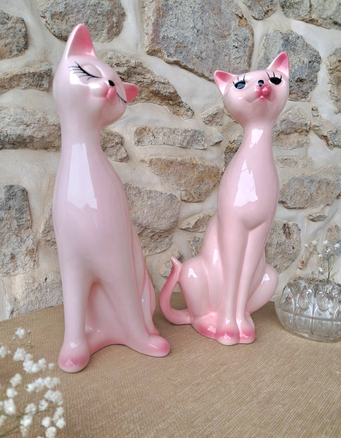Vintage ceramic cat statue