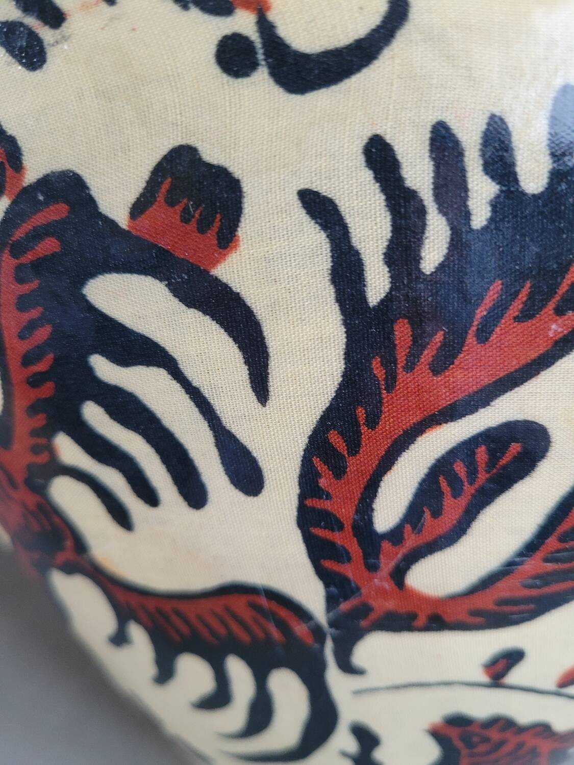 Terracotta and patterned canvas planter