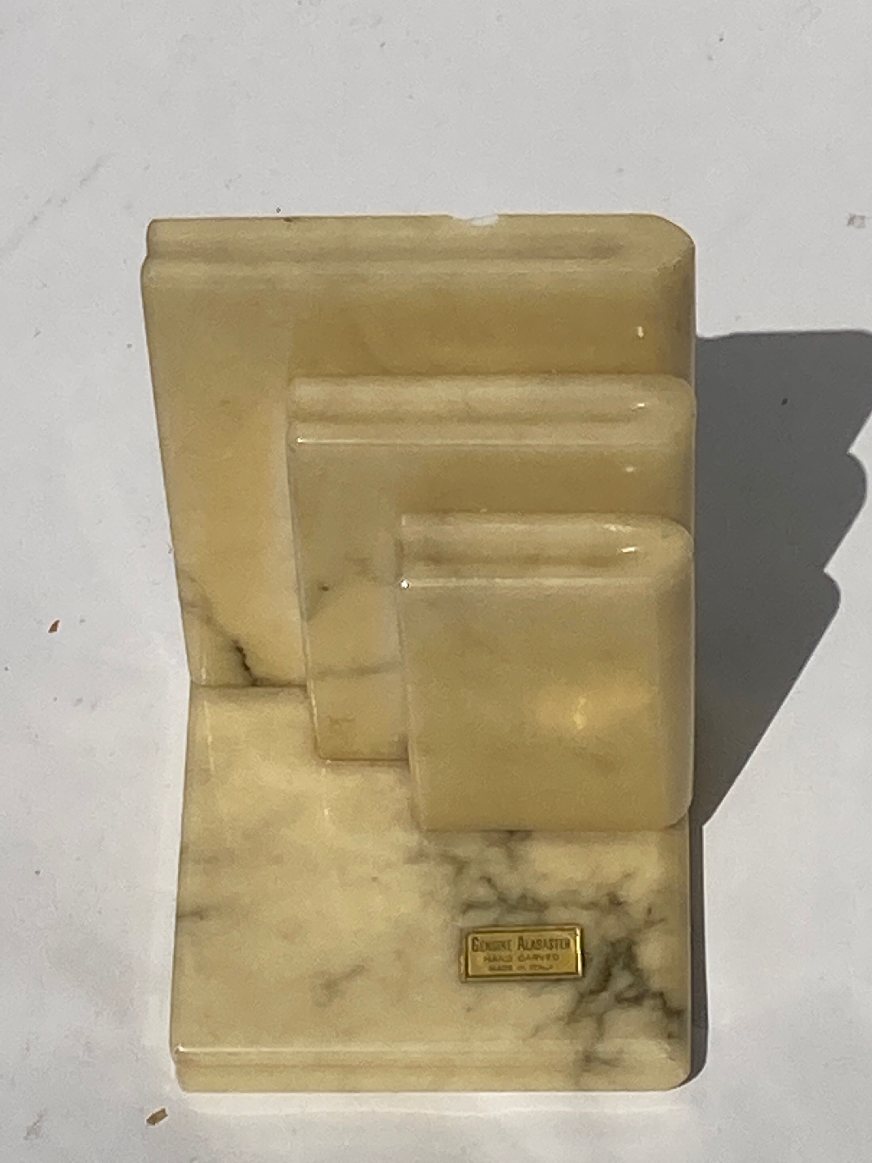 Italian alabaster book ends, 1960s