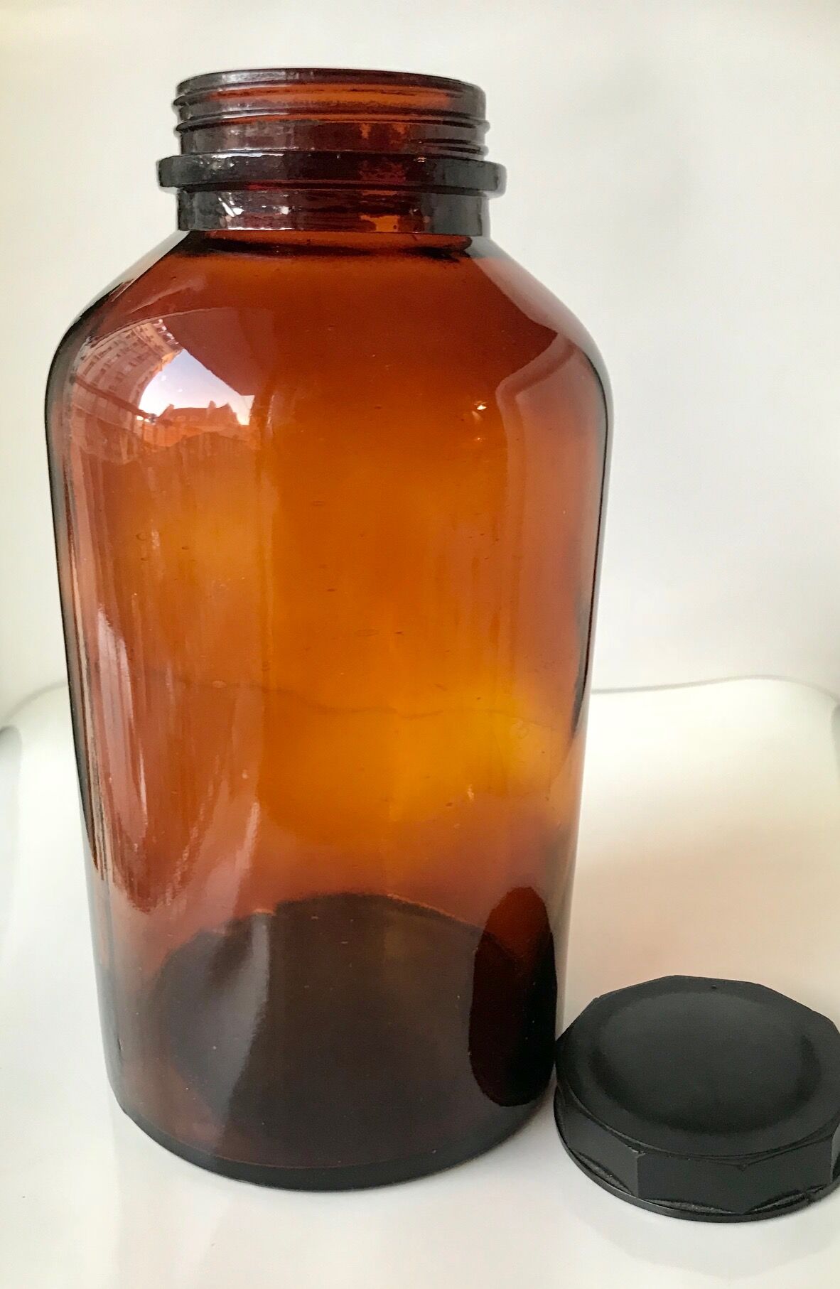 Bottle pharmacy in amber glass