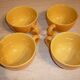 4 yellow and orange ceramic cups