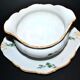 Saucière verseuse vintage en porcelaine ornée de trèfles vert