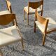 Set of 4 chairs in pine and beige skai / Horgen - Glarus