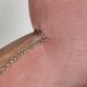 Armchair art deco pink velvet trim