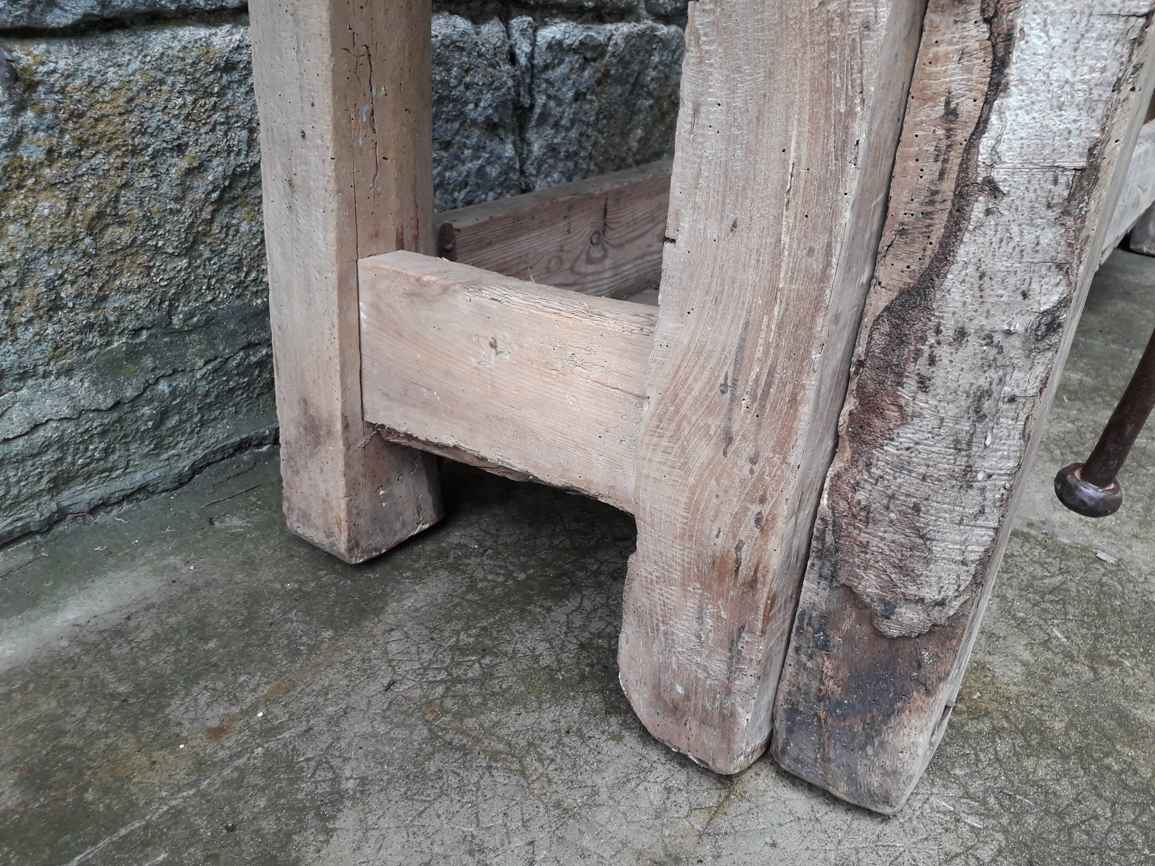 Old in solid beech workbench 237 cm