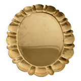 Hollywood Regency Large Oval Brass Tray by Firma Lars Holmström, Sweden 1940's