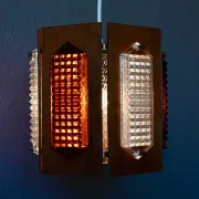 Scandinavian suspension teak pressed glass Wiktor Berndt A-lighting 1960s