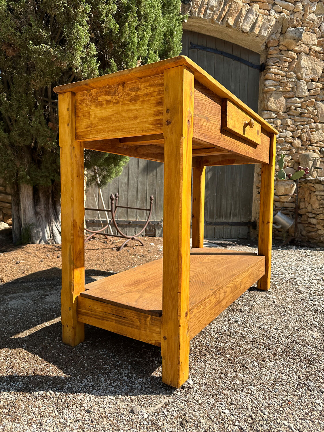 Old wooden workbench