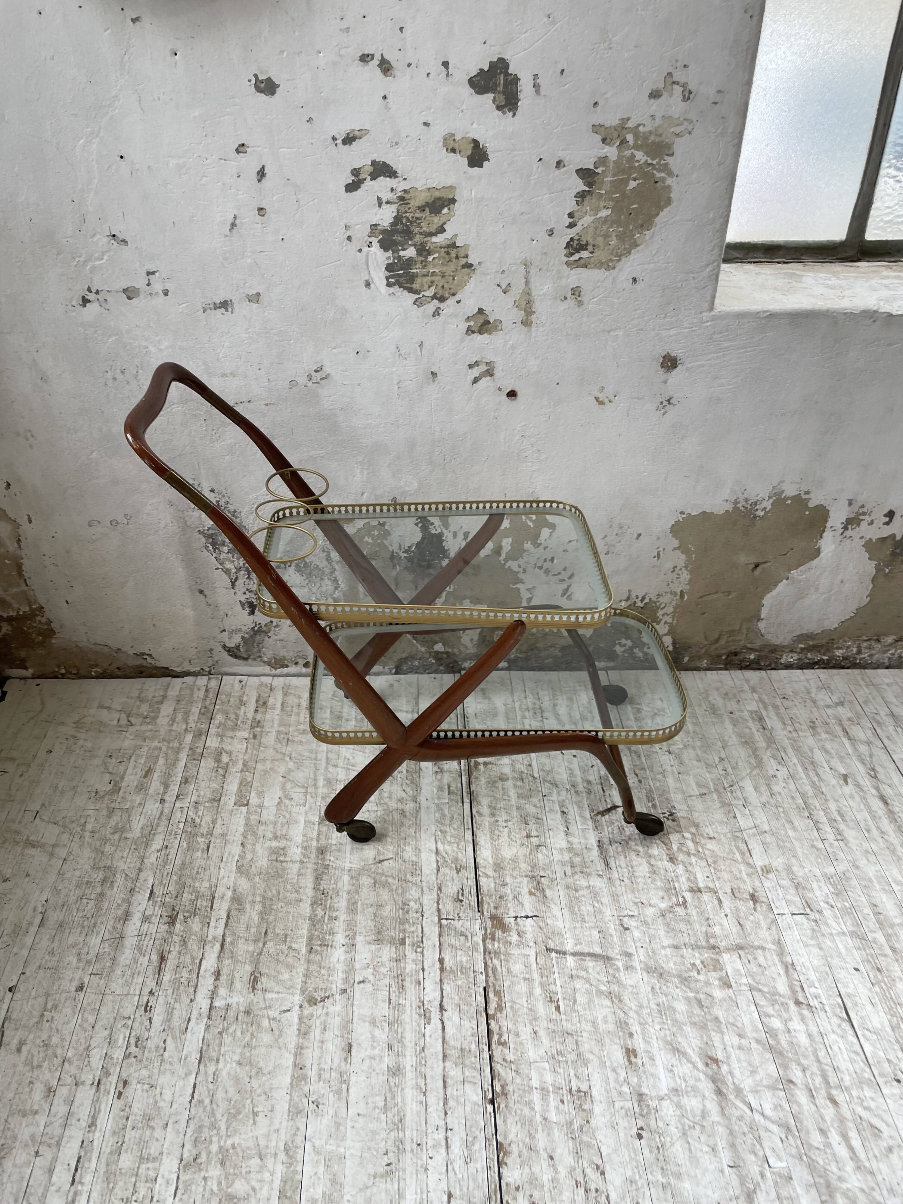 Italian Cesare Lacca style trolley, 1950s