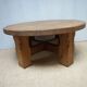 Brutalist Wabi-Sabi Design Handcrafted Round Oak Coffee Table, Netherlands 1960's