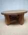 Brutalist Wabi-Sabi Design Handcrafted Round Oak Coffee Table, Netherlands 1960's